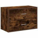  Skap med 2 skuffer røkt eik 60x31x40 cm konstruert tre 8721158577085