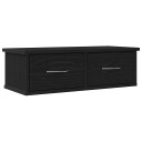 Vegghengt Skuffehylle Svart Eik 60x26x18,5cm Konstruert Tre