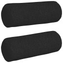  Bolster puter 2 pcs Svart Ø 25 x 70 cm stoff