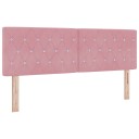  Sengegavl med krystallknapper tuftet rosa 160 cm fløyel
