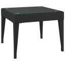 vidaXL Sidebord svart 50x50x38 cm polyrotting og herdet glass