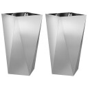 vidaXL Plantekassed 2 pcs sølv 40 x 40 x 75 cm Galvanisert Stål