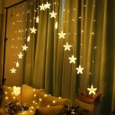 Stjernelys julelys hengende gardin 4m 136 LED