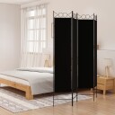 vidaXL Romdeler 4 paneler svart 160x200 cm stoff
