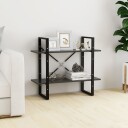 vidaXL Bokhylle 2 niv?er gr? 80x30x70 cm sponplate