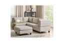 4 sits Hörnsoffa med fotpall Beliani Unstad Beige/svart Beige Black  