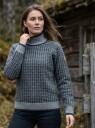 Breheim Jølster ullgenser i grå  / blå Unisex