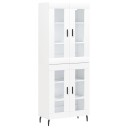  Highboard hvit 69,5x34x180 cm konstruert tre