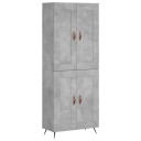 vidaXL Highboard betong grå 69,5x34x180 cm konstruert tre 8720845490836