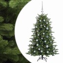 vidaXL Kunstig juletre med julekuler 120 cm 150 LED-lys Varmhvit