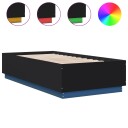  Sengeramme med LED-lys svart 90x190 cm konstruert tre 8721012273962