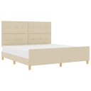  Sengestamme med hodegjerde Krem 180 x 200 cm stoff