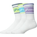 Asics 3 Pack Asics Logo Crew Sock Illuminate Yellow/energy Aqua/fresh Air L