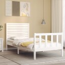 vidaXL Sengeramme med hodegavl hvit 2FT6 liten enkel heltre 8720845983376
