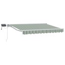  Manuell markiseramme med LEDs Grønn og hvit 3,5 x 2,5 m