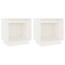 vidaXL Nattbord 2 stk 40x30x40 heltre furu hvit