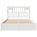  Seng med bokhylle uten madrass hvit 140x190 cm heltre furu 8721158611994