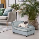 Northio Lyseblå Hundesofa I Plysj Med Oppbevaring