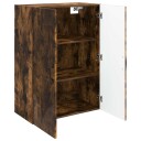 vidaXL Vegghengt skap Røkt Eik 66 x 34,5 x 90 cm Konstruert tre