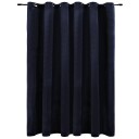 Vidaxl Lystett Gardin Med Metallringer Fløyel Svart 290x245 Cm