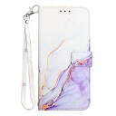 INCOVER Nokia G60 Mykt Marmor PU Skinn Deksel med Lommebok - Lilla / Hvit