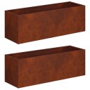 vidaXL Hageblomsterpotte 2 stk. Rusten 60 x 20 x 20 cm Cortenstål