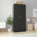 vidaXL Garderobe svart 90x52x200 cm sponplate