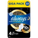 Always Ultra Secure Night Size 4 Pads with wings 22 count