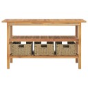 vidaXL Servantskap for bad med 3 kurver heltre teak 132x45x75 cm