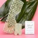 Earth Harbor Island Jade Gemstone Gua Sha + Massaging Comb