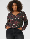 Kaffe Curve Kcami Ls Blouse Printed - Red - 46