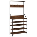  Klesstativ med skooppbevaring brun eik 90x34x184 cm 8721012196636