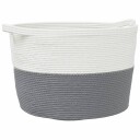  Skittentøyskurv grå og hvit Ø60x36 cm bomull 8721012086890
