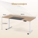 Justerbart elektrisk ståbord 140x70 cm ergonomisk beige