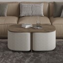 Hu Sofabordsett 90x42,9x45 cm - Antikk valnøtt