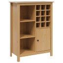 vidaXL Vinskap HILL Honning brun 79.5 x 40 x 107.5 cm Massiv furu