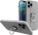 Hurtel Ring Case silikonetui med fingergrep og stativ for Samsung Galaxy A22 4G Sølv