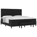  Box Spring seng med madrass og benk svart 200x200 cm stoff