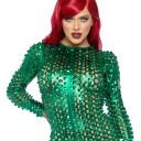 Leg Avenue Laser Cut Catsuit Grønn Metallic Deluxe X-Large 86892-126|XL