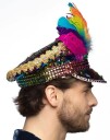 Rainbow chief Hatt med Regnbue Paljetter og Fjær