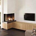 M-Design True Vision 850CL svart gasspeis med glass på venstre hjørne