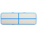 vidaXL Oppblåsbar gymnastikkmatte med pumpe 400x100x15 cm PVC blå