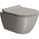GSI Pura vegghengt toalett, uten skyllekant, rengjøringsvennlig, matt beige