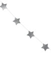 Sølvfarget Banner med Stjerner 360 cm