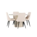 Spisegruppe Venture Home Lanzo Ø120 med 4 stk Leone Stoler