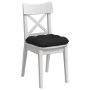  Seteputer 4 pcs Svart 45 x 45 x 12 cm stoff