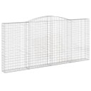 vidaXL Gabionkurver buede 2 stk 400x30x180/200 cm galvanisert jern