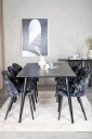 Venture Home   Spisegruppe Dipp med 6 spisestoler Velvet   Svart