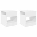 vidaXL Avlastningsbord 2 pcs Hvit 40,5 x 40 x 45 cm Konstruert tre
