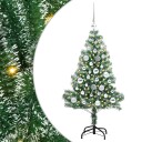  Kunstig Julesekk Snø Flocket med LED Lys Grønn og hvit 120 cm